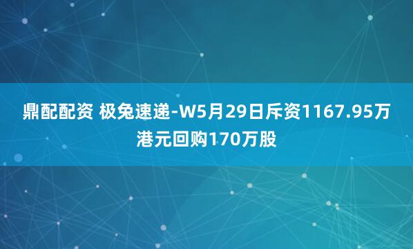 鼎配配资 极兔速递-W5月29日斥资1167.95万港元回购170万股