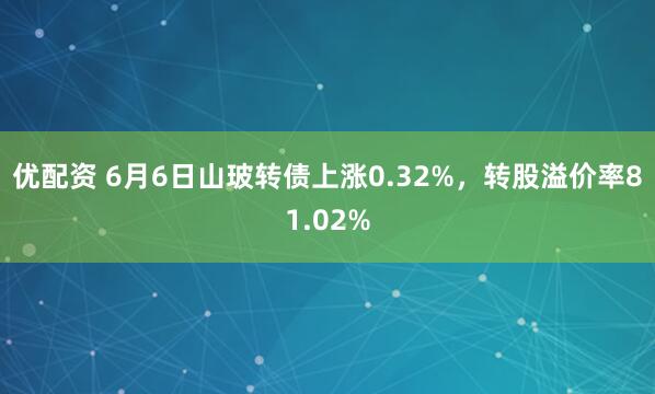 优配资 6月6日山玻转债上涨0.32%，转股溢价率81.02%