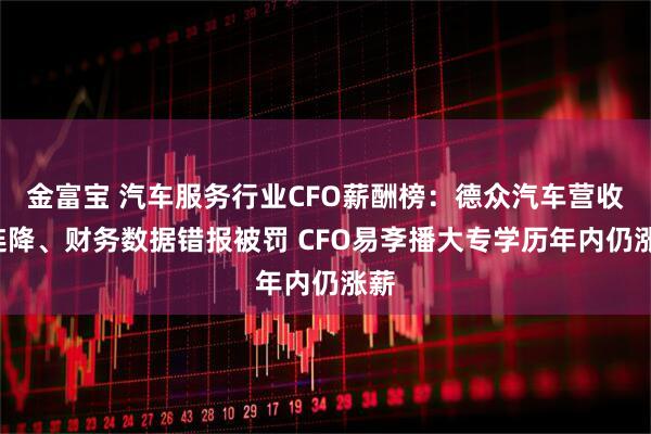 金富宝 汽车服务行业CFO薪酬榜：德众汽车营收3连降、财务数据错报被罚 CFO易斈播大专学历年内仍涨薪