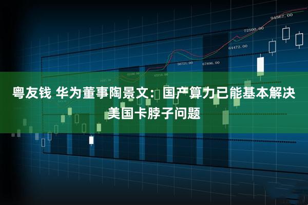 粤友钱 华为董事陶景文：国产算力已能基本解决美国卡脖子问题
