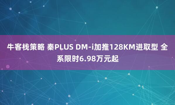 牛客栈策略 秦PLUS DM-i加推128KM进取型 全系限时6.98万元起
